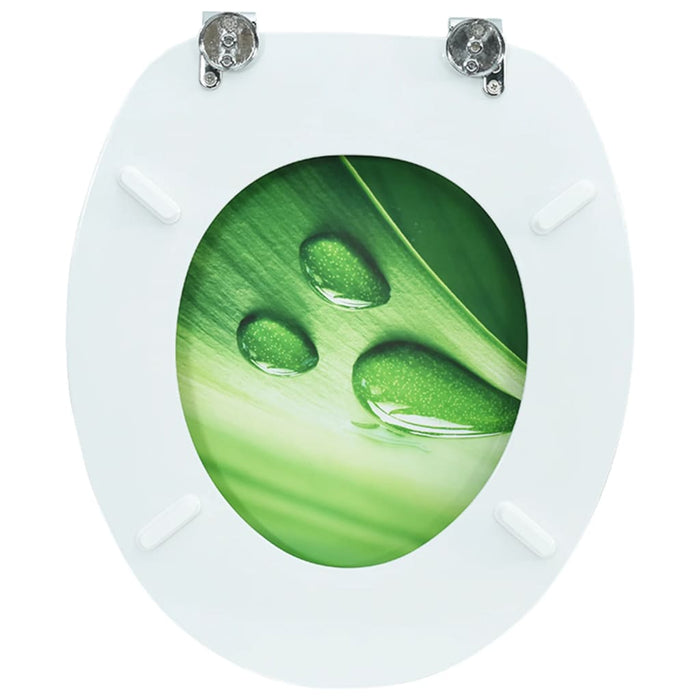 Tavoletta WC con Coperchio MDF Verde Design Goccia d'Acqua cod mxl 52353