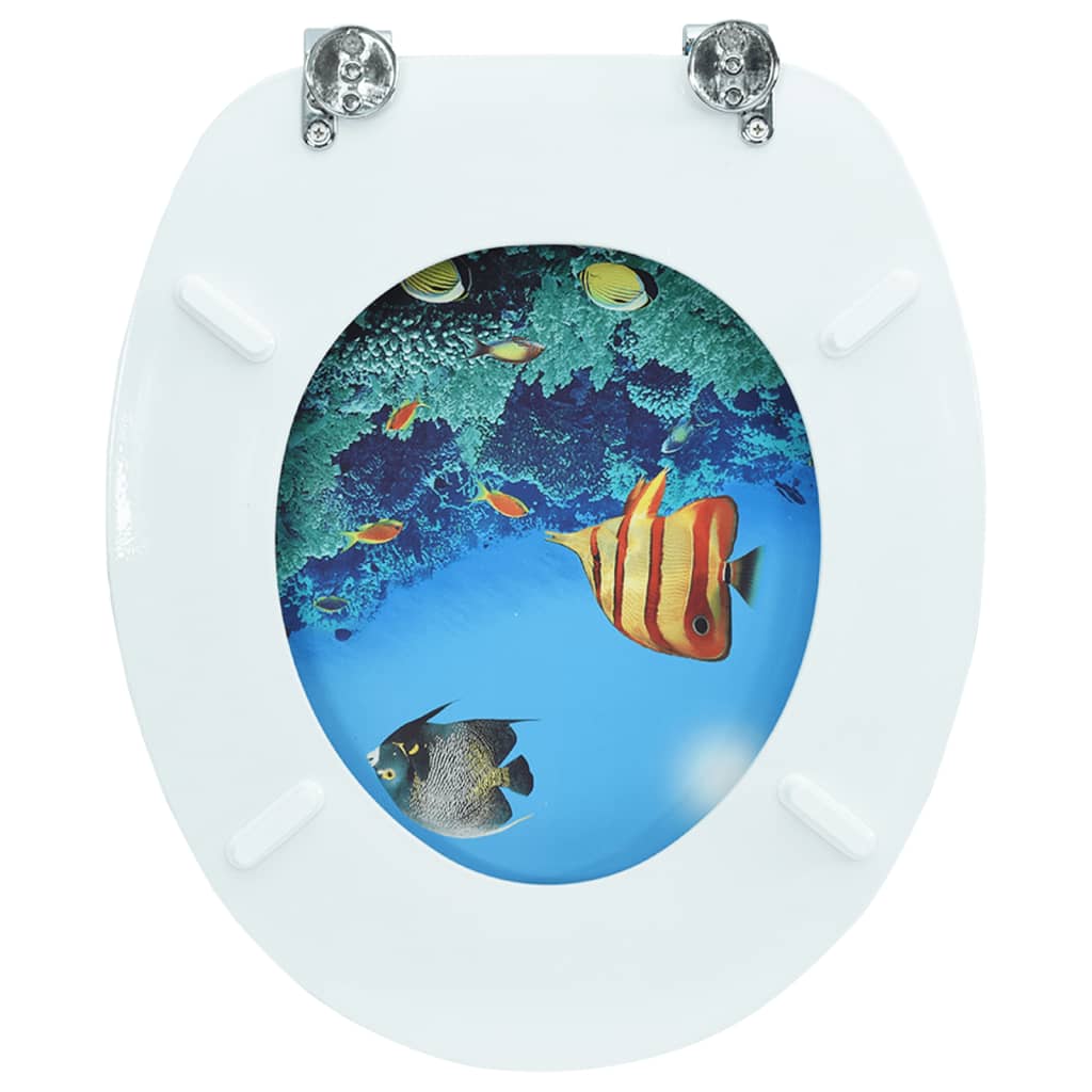 Tavoletta WC con Coperchio MDF Design Fondo Mare cod mxl 69202