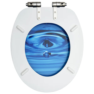 Tavoletta WC a Chiusura Ammortizzata in MDF Blu Goccia d'Acqua cod mxl 41716