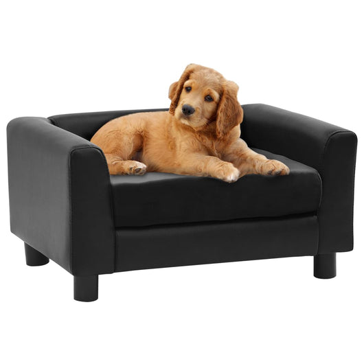 Divano per Cani Nero 60x43x30 cm in Peluche e Similpelle cod mxl 51564