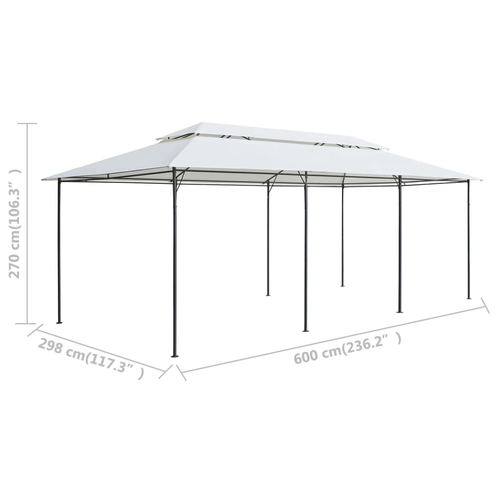 Gazebo 600x298x270 cm Bianco 180g/m² cod mxl 66033