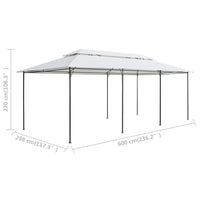 Gazebo 600x298x270 cm Bianco 180g/m² cod mxl 66033