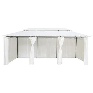 Gazebo con Tende 600x298x270 cm Bianco 180g/m² 310073