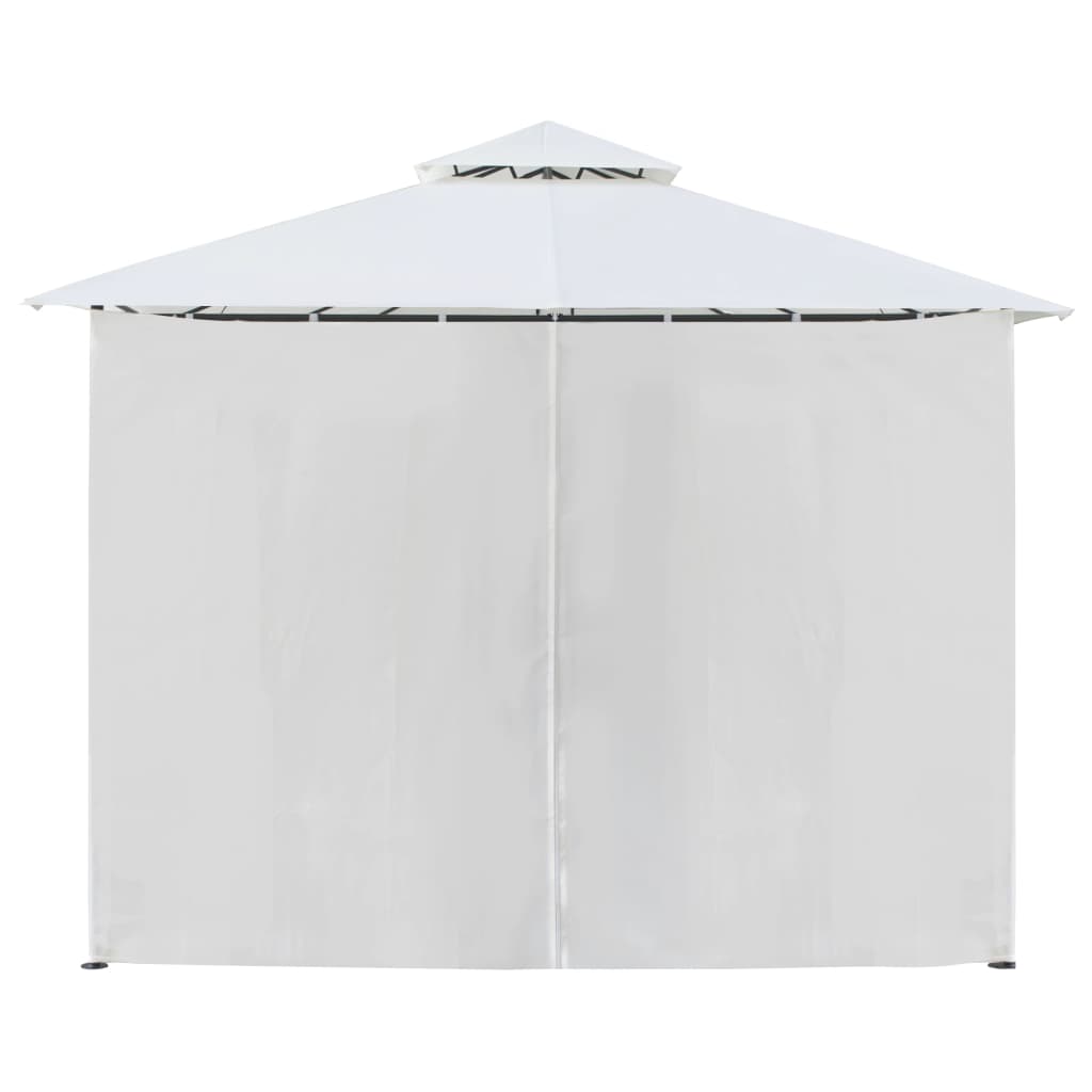 Gazebo con Tende 600x298x270 cm Bianco 180g/m²