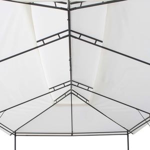 Gazebo con Tende 600x298x270 cm Bianco 180g/m²