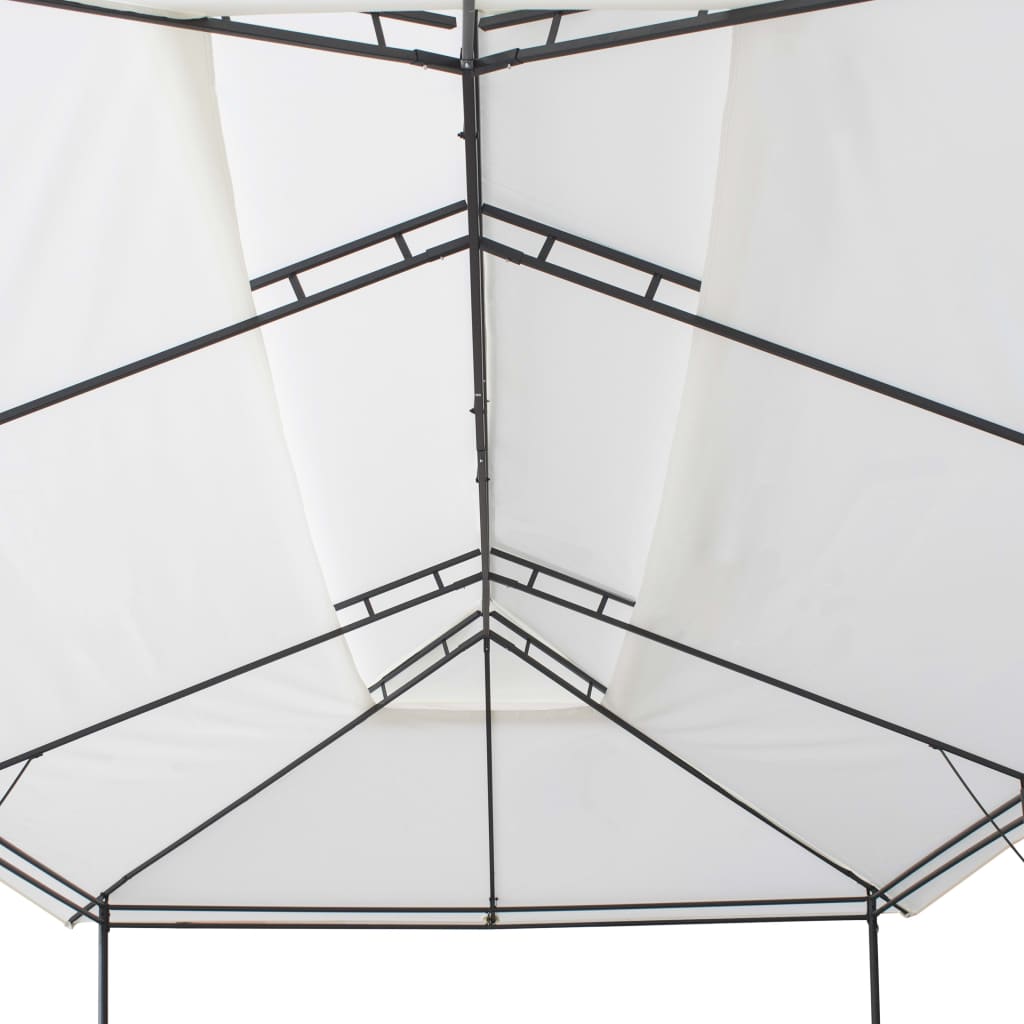 Gazebo con Tende 600x298x270 cm Bianco 180g/m² 310073