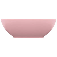 Lavandino Lusso Ovale Rosa Opaco 40x33 cm in Ceramica cod mxl 44684