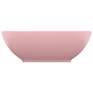 Lavandino Lusso Ovale Rosa Opaco 40x33 cm in Ceramica 146922