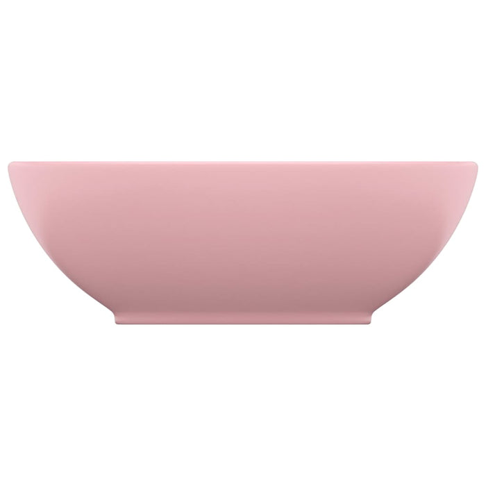 Lavandino Lusso Ovale Rosa Opaco 40x33 cm in Ceramica 146922