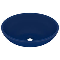 Lavandino Lusso Ovale Blu Scuro Opaco 40x33 cm in Ceramica 146924