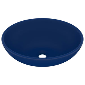 Lavandino Lusso Ovale Blu Scuro Opaco 40x33 cm in Ceramica 146924