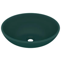 Lavandino Lusso Ovale Verde Scuro Opaco 40x33 cm in Ceramica cod mxl 49041