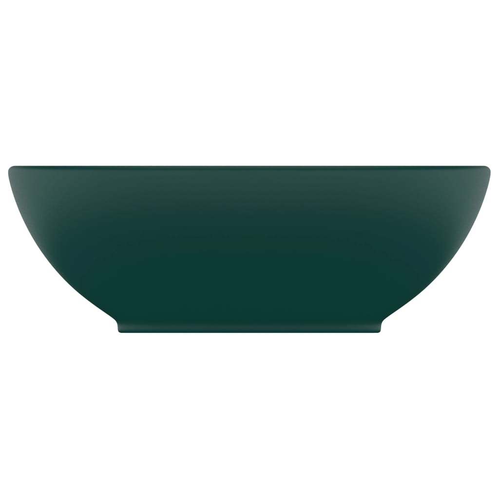 Lavandino Lusso Ovale Verde Scuro Opaco 40x33 cm in Ceramica cod mxl 49041