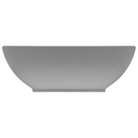 Lavandino Lusso Ovale Grigio Chiaro Opaco 40x33 cm in Ceramica cod mxl 44630