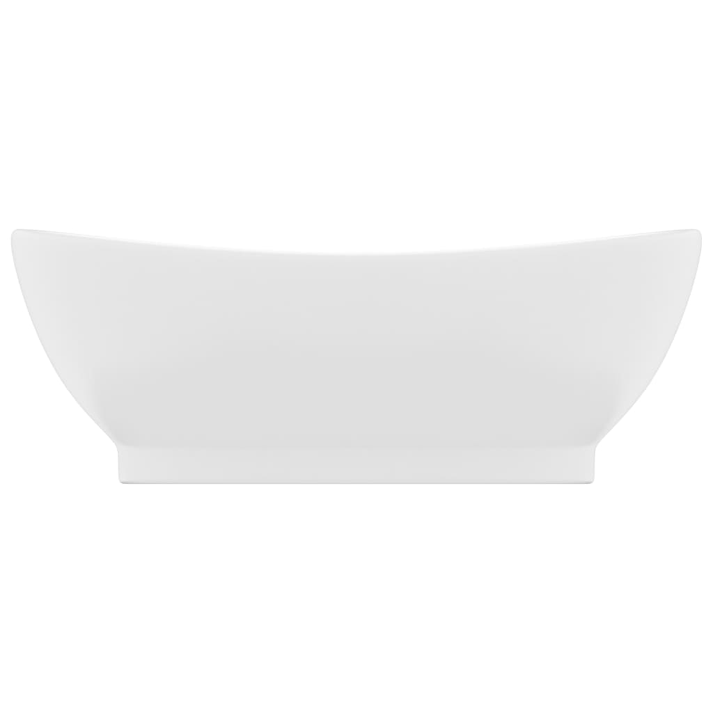 Lavandino con Troppopieno Ovale Bianco Opaco 58,5x39cm Ceramica 146932