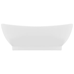 Lavandino con Troppopieno Ovale Bianco Opaco 58,5x39cm Ceramica 146932