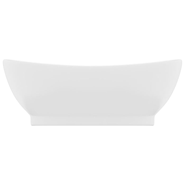 Lavandino con Troppopieno Ovale Bianco Opaco 58,5x39cm Ceramica 146932