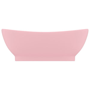 Lavandino con Troppopieno Ovale Rosa Opaco 58,5x39 cm Ceramica