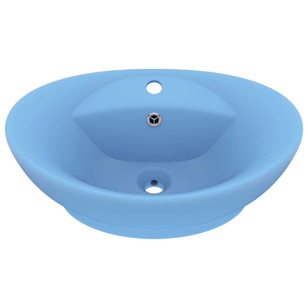 Lavabo con Troppopieno Ovale Azzurro Opaco 58,5x39 cm Ceramicacod mxl 105439