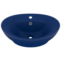 Lavabo con Troppopieno Ovale Blu Scuro Opaco 58,5x39cm Ceramica cod mxl 43542