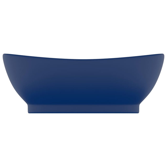 Lavabo con Troppopieno Ovale Blu Scuro Opaco 58,5x39cm Ceramica cod mxl 43542