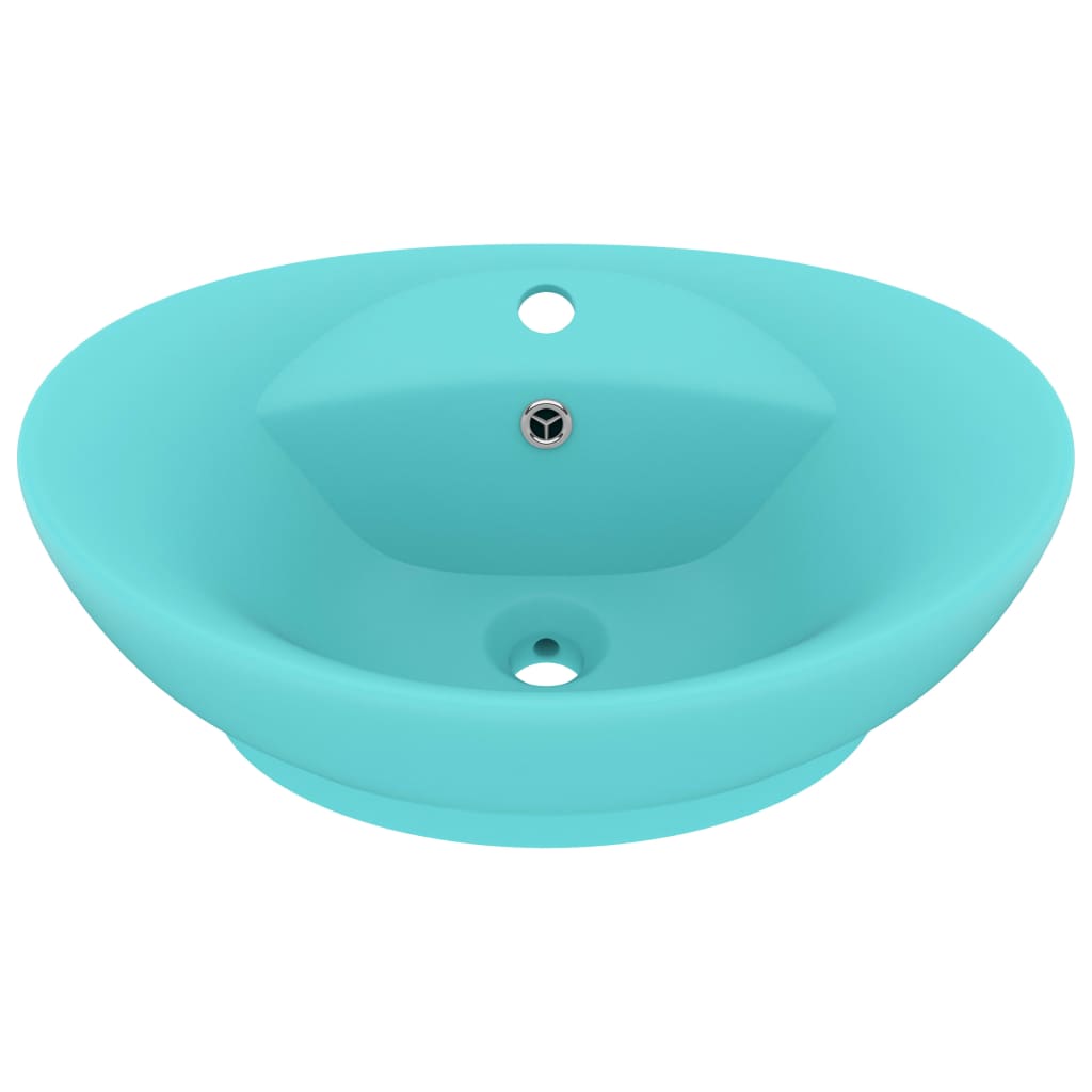 Lavabo con Troppopieno Ovale Turchese Opaco 58,5x39 cm Ceramica 146936