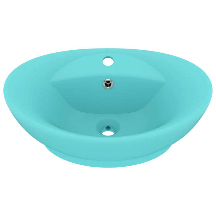 Lavabo con Troppopieno Ovale Turchese Opaco 58,5x39 cm Ceramica 146936