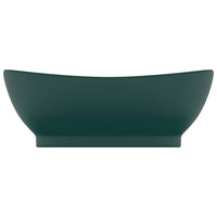 Lavabo Troppopieno Ovale Verde Scuro Opaco 58,5x39cm Ceramica