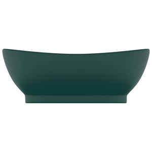 Lavabo Troppopieno Ovale Verde Scuro Opaco 58,5x39cm Ceramica