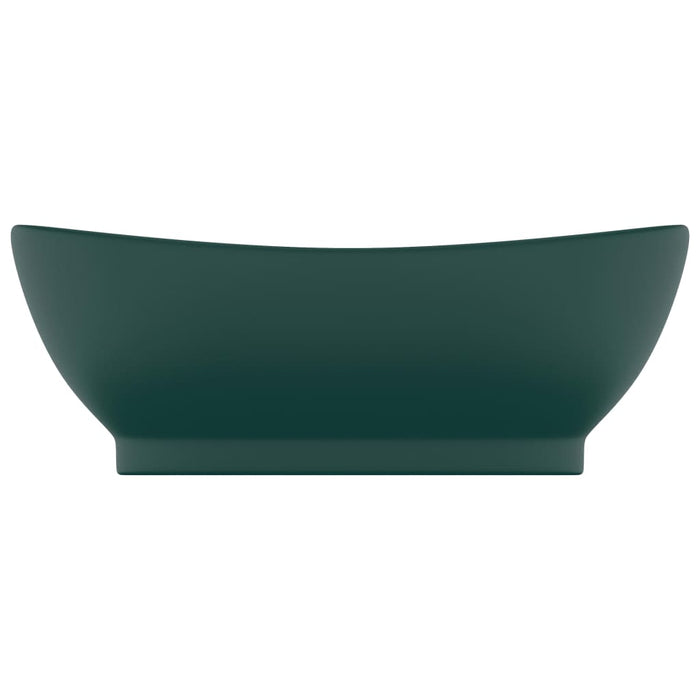 Lavabo Troppopieno Ovale Verde Scuro Opaco 58,5x39cm Ceramica