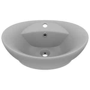 Lavabo con Troppopieno Ovale Turchese Grigio 58,5x39 cm Ceramica