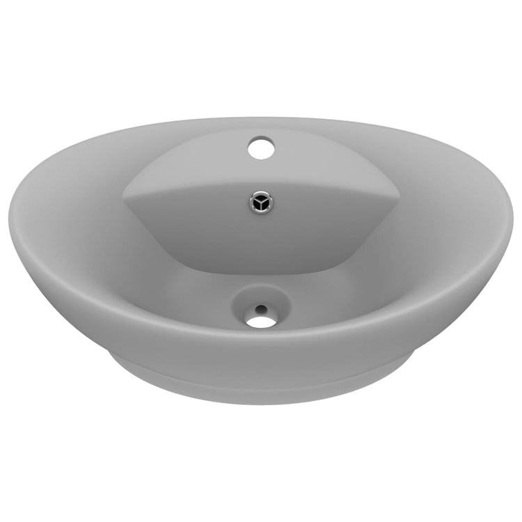 Lavabo con Troppopieno Ovale Turchese Grigio 58,5x39 cm Ceramica