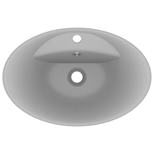 Lavabo con Troppopieno Ovale Turchese Grigio 58,5x39 cm Ceramica