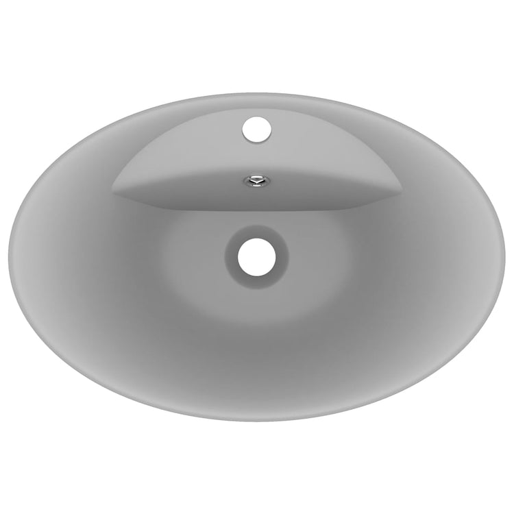 Lavabo con Troppopieno Ovale Turchese Grigio 58,5x39 cm Ceramica