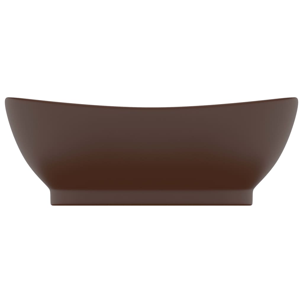 Lavabo con Troppopieno Ovale Marrone Opaco 58,5x39cm Ceramicacod mxl 81534