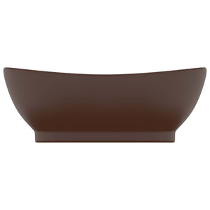 Lavabo con Troppopieno Ovale Marrone Opaco 58,5x39cm Ceramicacod mxl 81534