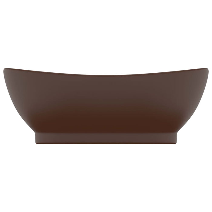 Lavabo con Troppopieno Ovale Marrone Opaco 58,5x39cm Ceramicacod mxl 81534