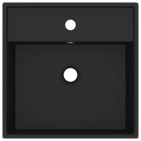 Lavabo Troppopieno Quadrato Nero Opaco 41x41cm Ceramica cod mxl 47823