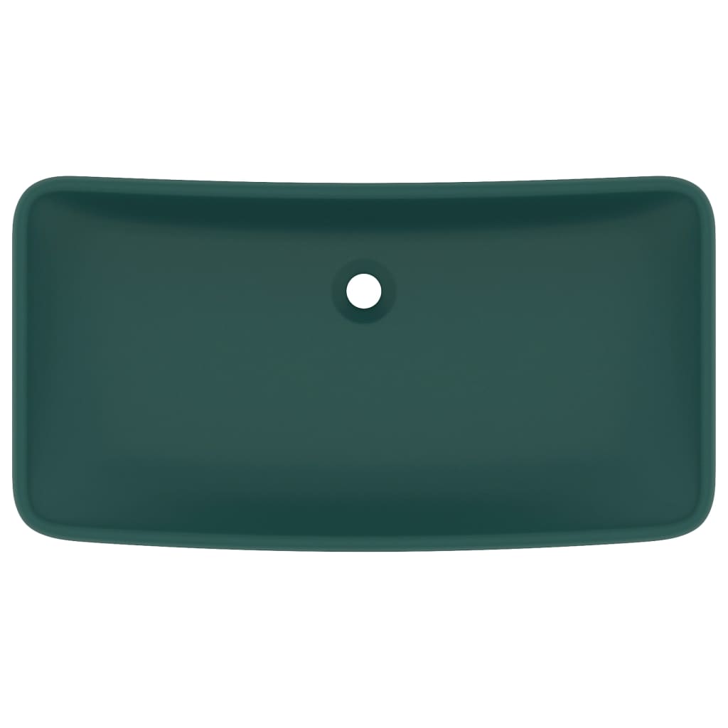 Lavabo Lusso Rettangolare Verde Scuro Opaco 71x38 cm Ceramica cod mxl 43253