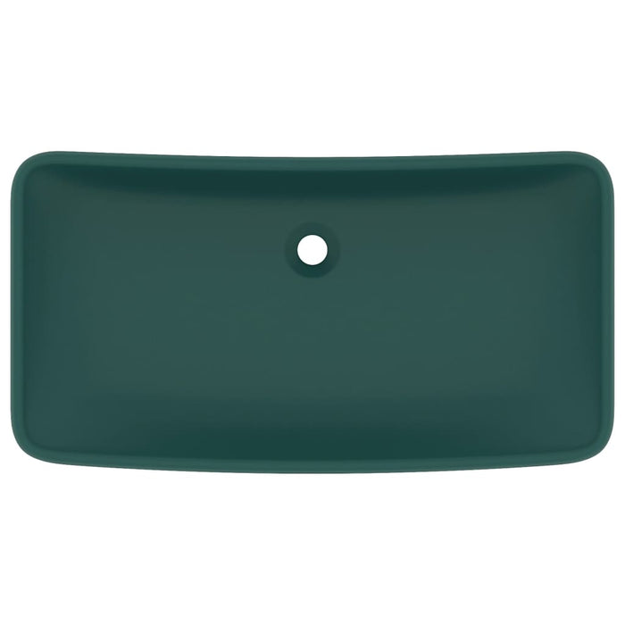 Lavabo Lusso Rettangolare Verde Scuro Opaco 71x38 cm Ceramica cod mxl 43253