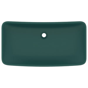 Lavabo Lusso Rettangolare Verde Scuro Opaco 71x38 cm Ceramica 146959