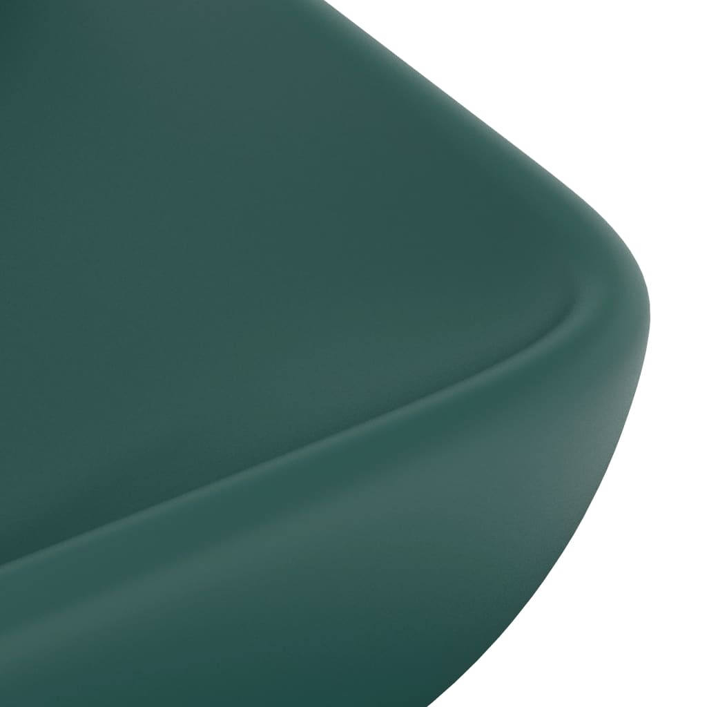 Lavabo Lusso Rettangolare Verde Scuro Opaco 71x38 cm Ceramica cod mxl 43253