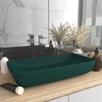 Lavabo Lusso Rettangolare Verde Scuro Opaco 71x38 cm Ceramica cod mxl 43253