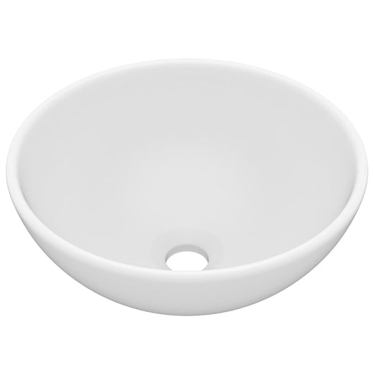 Lavandino Lusso Rotondo Bianco Opaco 32,5x14 cm in Ceramica cod mxl 47105