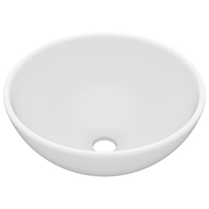 Lavandino Lusso Rotondo Bianco Opaco 32,5x14 cm in Ceramica 146965