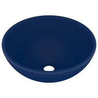 Lavandino Lusso Rotondo Blu Scuro Opaco 32,5x14 cm in Ceramica