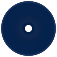 Lavandino Lusso Rotondo Blu Scuro Opaco 32,5x14 cm in Ceramica 146968