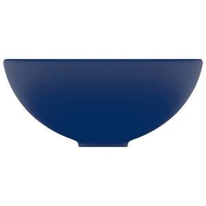 Lavandino Lusso Rotondo Blu Scuro Opaco 32,5x14 cm in Ceramica