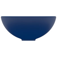 Lavandino Lusso Rotondo Blu Scuro Opaco 32,5x14 cm in Ceramica 146968