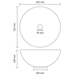 Lavandino Lusso Rotondo Marrone Scuro Opaco 32,5x14 cm Ceramica